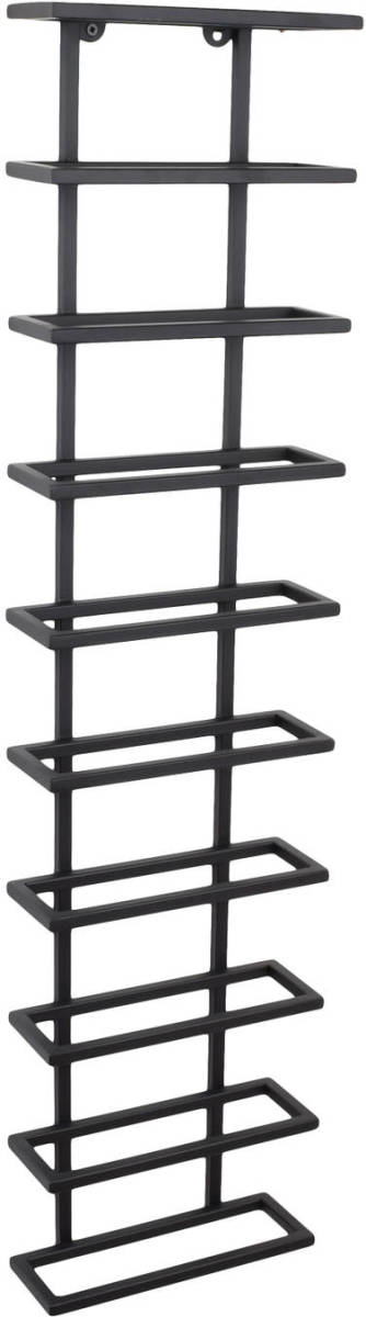 Loft42 Pinot Wandwijnrek - 10 flessen - Metaal - Zwart - 110x27x11