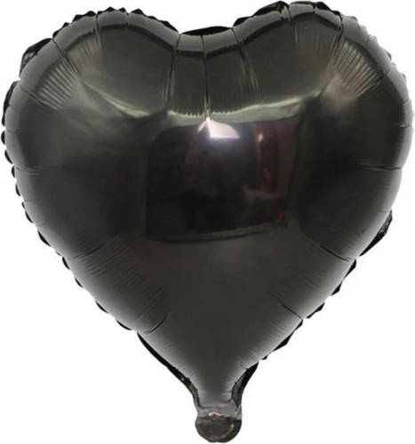 VSE Folieballon hart Zwart 18 inch 45 cm