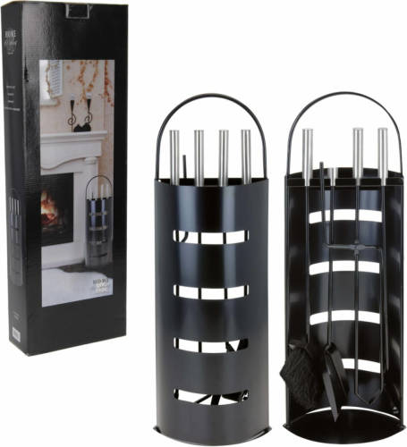 Home&Styling Haardgereedschapsset metaal zwart
