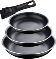 Pannenset Bergner Click & Cook Zwart Aluminium (3 Onderdelen)