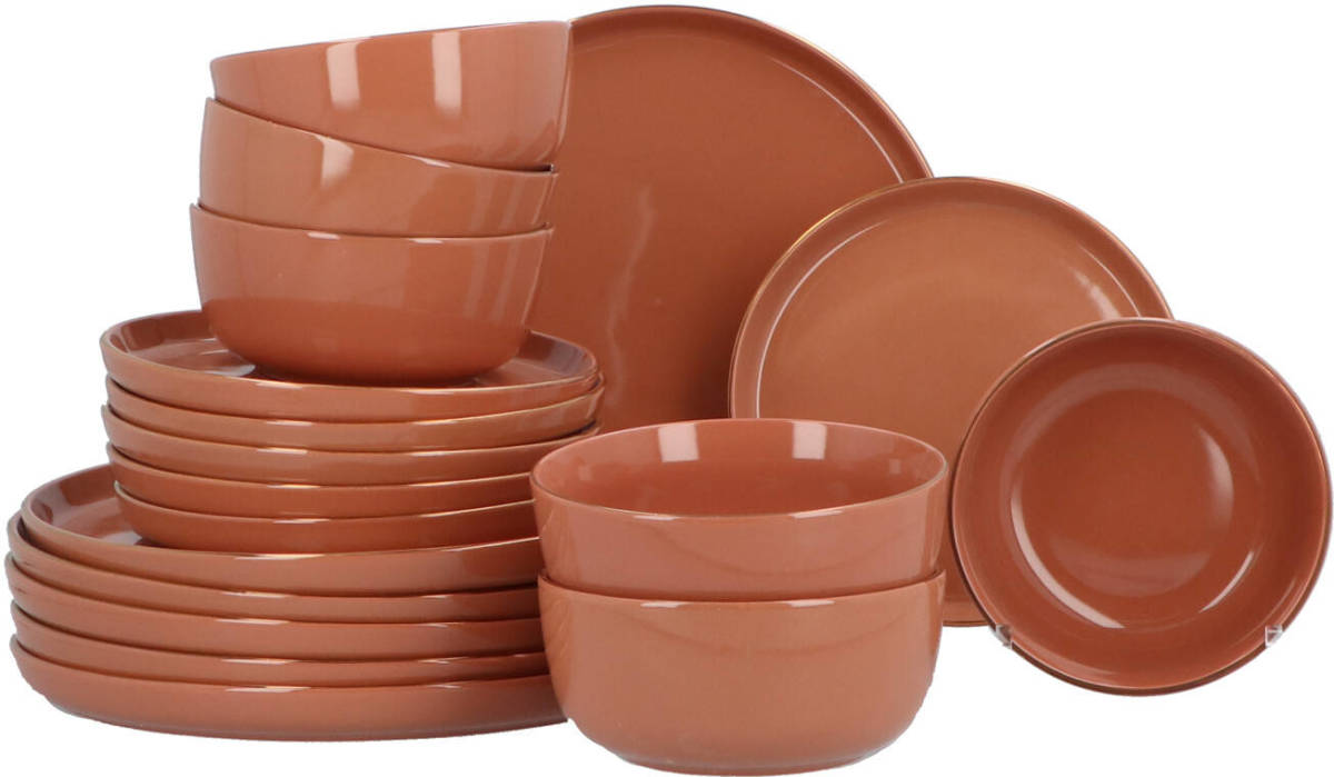 4Goodz 6 persoons 18-delig servies Sublima Oud Roze Geglazuurd - Aardewerk