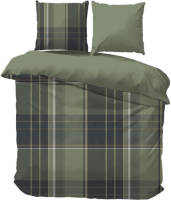 iSleep Dekbedovertrek Mike - Groen - Lits-jumeaux XL 260x200/220 cm