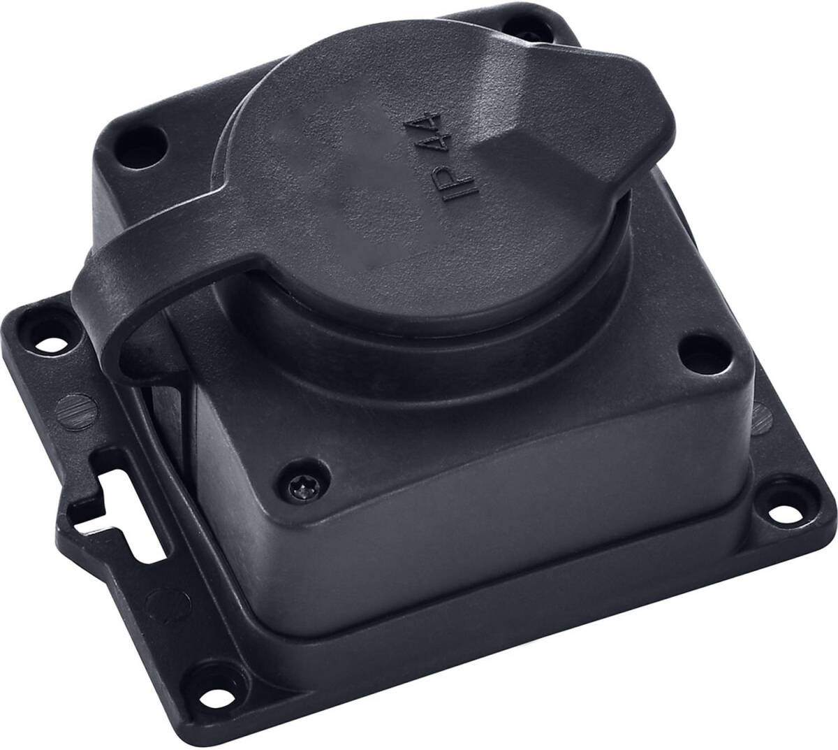 BES LED Stekkerdoos voor Buiten - Decon - 1 Stopcontact - Spatwaterdicht IP44 - Wandmontage - Randaarde - Rubber - Zwart