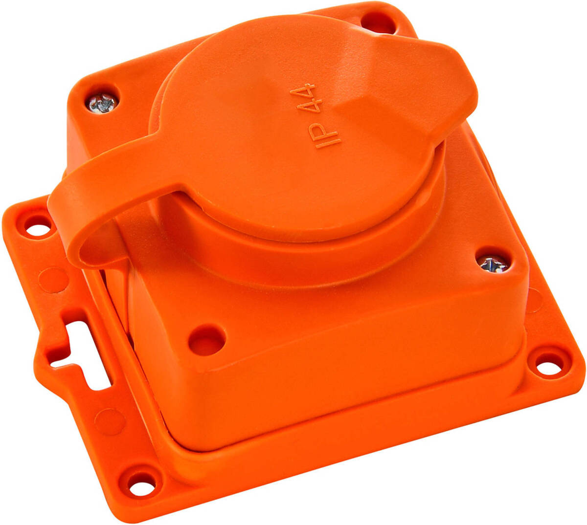 BES LED Stekkerdoos voor Buiten - Decon - 1 Stopcontact - Spatwaterdicht IP44 - Wandmontage - Randaarde - Rubber - Oranje