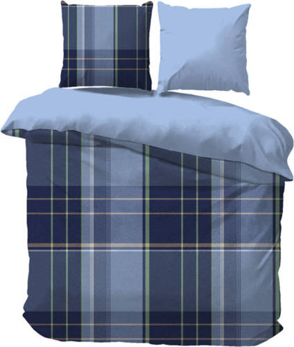 iSleep Dekbedovertrek Mike - Blauw - Lits-jumeaux XL 260x200/220 cm