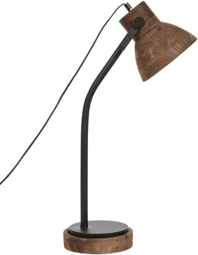 Beliani KOLAR - Bureaulamp-Donkere houtkleur-Mangohout