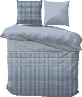 iSleep Dekbedovertrek Martijn - Blauw - Lits-jumeaux XL 260x200/220 cm