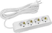 BES LED Stekkerdoos - Verlengsnoer - Decon - 4 Stopcontacten - 5 Meter - Randaarde - Wit