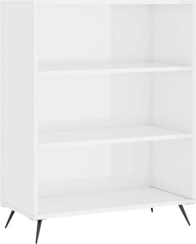 VidaXL Boekenkast 69,5x32,5x90 cm bewerkt hout hoogglans wit