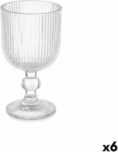 Vivalto Wijnglas Strepen Transparant Glas 260 ml (6 Stuks)