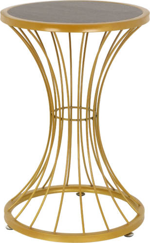 Bijzettafel in zandlopervorm Ø 38x57 cm Goud van metaal en hout ML-Design