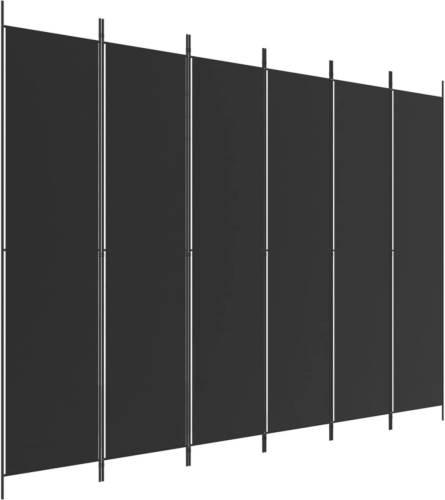 VidaXL Kamerscherm met 6 panelen 300x220 cm stof zwart