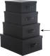 5five Opbergdoos/box - zwart - L35 x B26 x H14 cm - Stevig karton - Industrialbox - Opbergbox