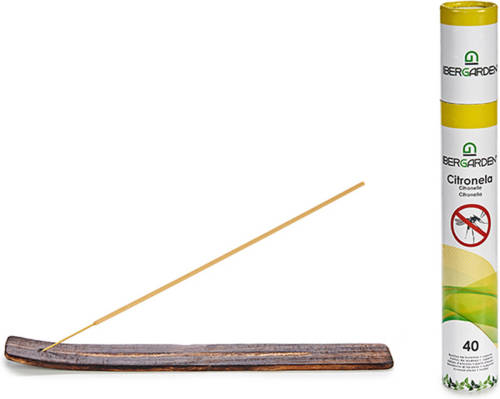 IBERGARDEN Citronella wierrook sticks - met houder/plankje - 40x sticks - 32 cm - geurkaarsen