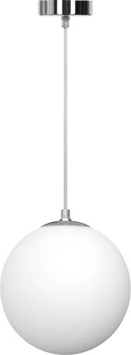 BES LED LED Hanglamp - Hangverlichting - Aigi Pyra - E27 Fitting - Rond - Mat Wit - Glas