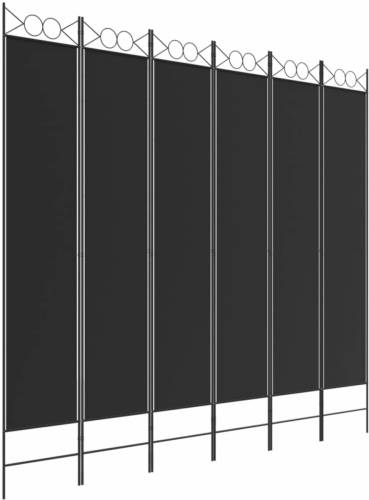 VidaXL Kamerscherm met 6 panelen 240x220 cm stof zwart