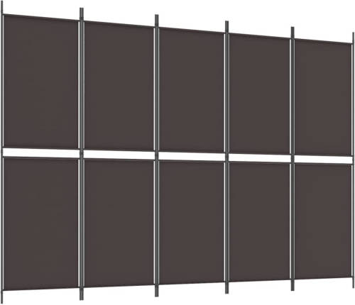 VidaXL Kamerscherm met 5 panelen 250x180 cm stof bruin