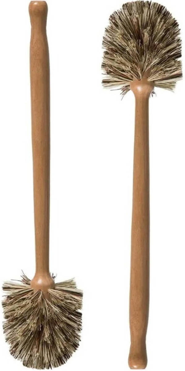 5five 2x stuks WC-/toiletborstel hout 36,5 cm - Toiletborstels