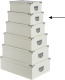 5five Opbergdoos/box - 2x - ivoor wit - L32 x B21.5 x H12 cm - Stevig karton - Crocobox - Opbergbox