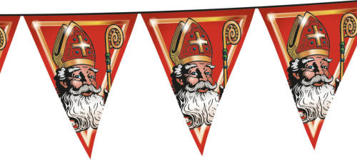 Funny Fashion Vlaggenlijn versiering Sinterklaas 5 meter - Feestslingers