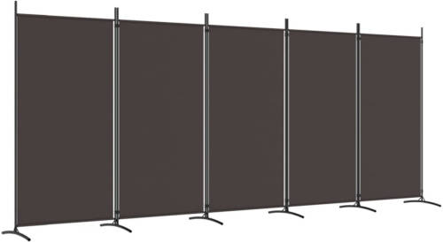 VidaXL Kamerscherm met 5 panelen 433x180 cm stof bruin