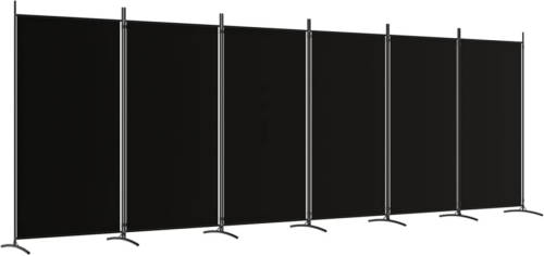 VidaXL Kamerscherm met 6 panelen 520x180 cm stof zwart