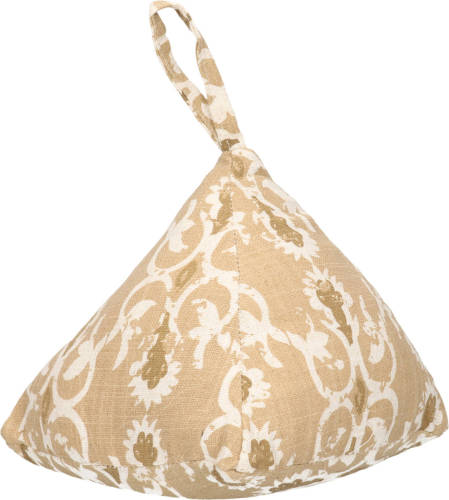 H&S Collection Deurstopper 1 kilo gewicht - beige/wit - Marokkaanse stijl - met verplaats lus - 20 cm - Deurstoppers