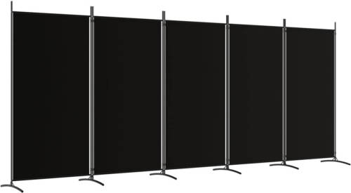 VidaXL Kamerscherm met 5 panelen 433x180 cm stof zwart