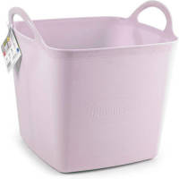 Forte Plastics Plasticforte Kuip/emmer/wasmand - flexibel - roze - 27 liter - vierkant - kunststof - Wasmanden