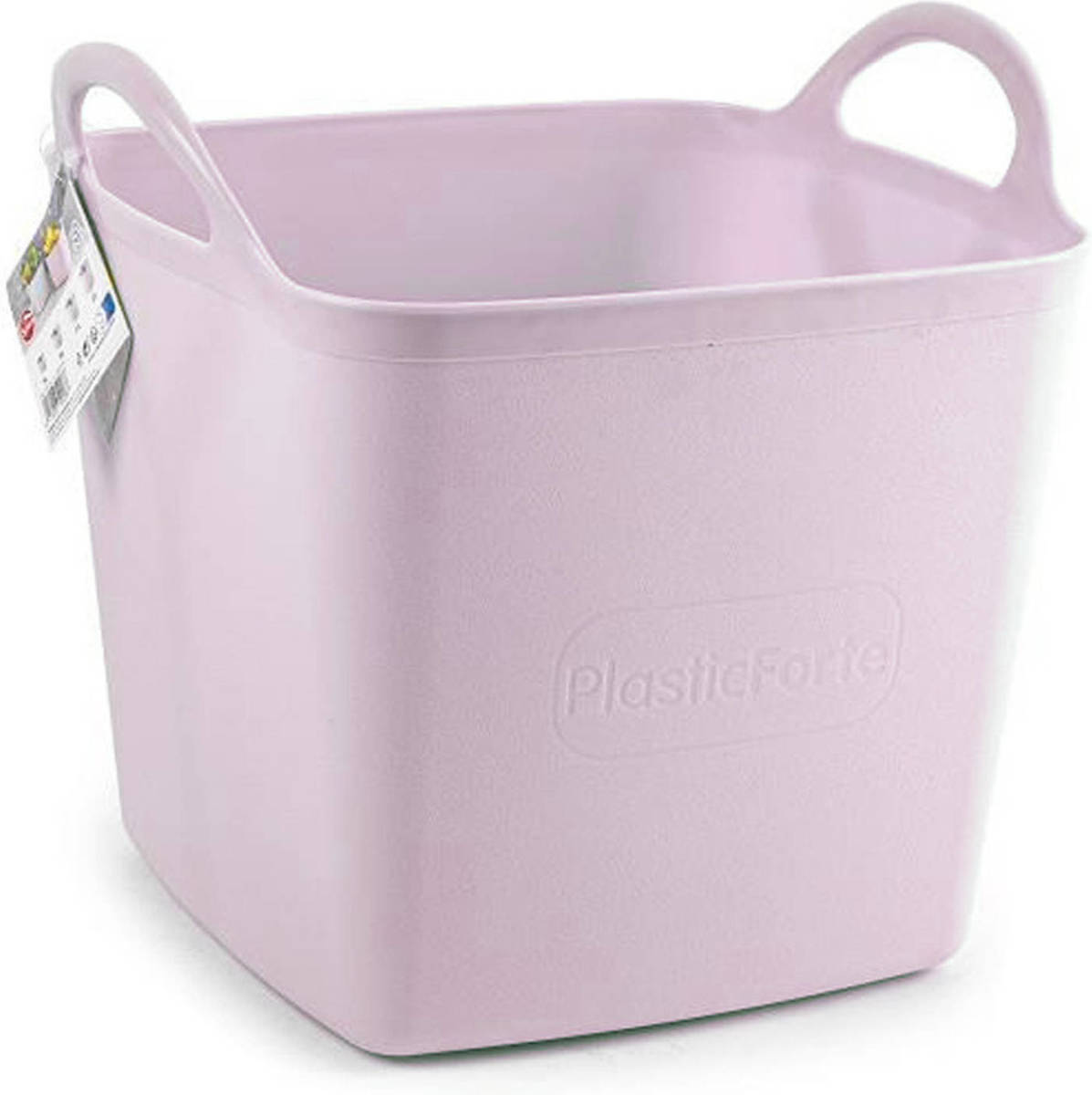 Forte Plastics Plasticforte Kuip/emmer/wasmand - flexibel - roze - 27 liter - vierkant - kunststof - Wasmanden
