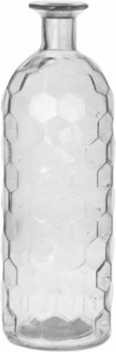 Bellatio Design Bloemenvaas - helder glas honingraat - D7 x H20 cm - Vazen
