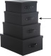 5five Opbergdoos/box - 2x - zwart - L30 x B24 x H12 cm - Stevig karton - Industrialbox - Opbergbox