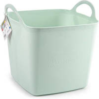Forte Plastics Plasticforte Kuip/emmer/wasmand - flexibel - lichtgroen - 27 liter - vierkant - kunststof - Wasmanden
