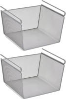 Zeller Kastmandje - 2x - opberg/hang mandjes - metaal - 29 x 26 x 19 cm - Opbergmanden