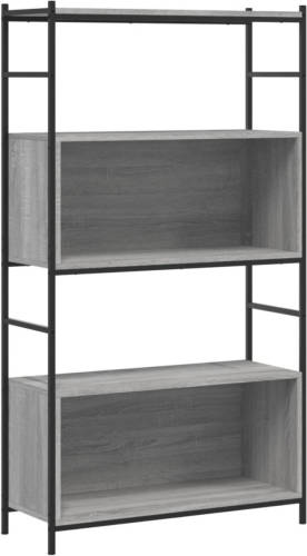 VidaXL Boekenrek 80x30x145,5 cm bewerkt hout en ijzer grijs sonoma