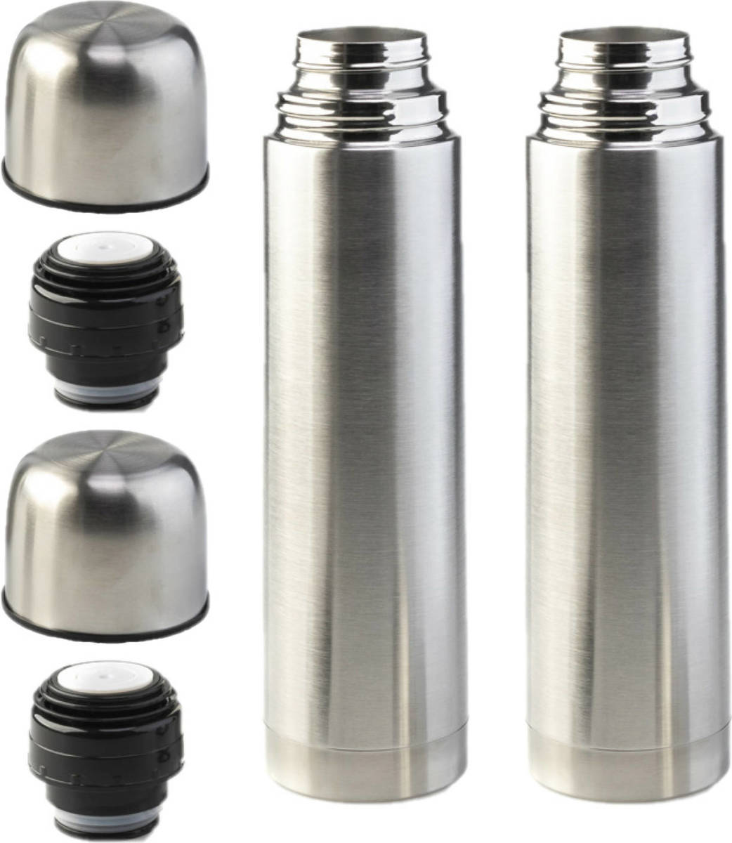 Lowenthal Thermosfles/isoleerfles - 2x - RVS - drinkfles - 1 liter - Thermosflessen