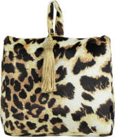 Mars & More Deurstopper met kwastje - 1 kilo gewicht - met oppak lus - velvet luipaard - 18 x 10 cm - Deurstoppers