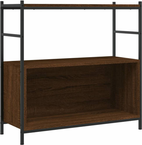 VidaXL Boekenrek 80x30x78,5 cm bewerkt hout en ijzer bruin eikenkleur