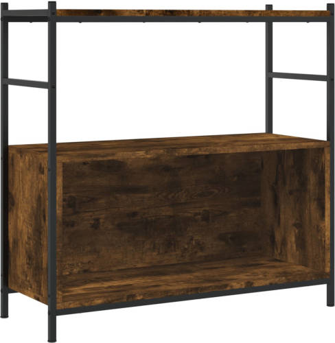 VidaXL Boekenrek 80x30x78,5 cm bewerkt hout en ijzer gerookt eiken