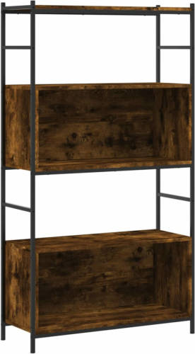 VidaXL Boekenrek 80x30x145,5 cm bewerkt hout en ijzer gerookt eiken