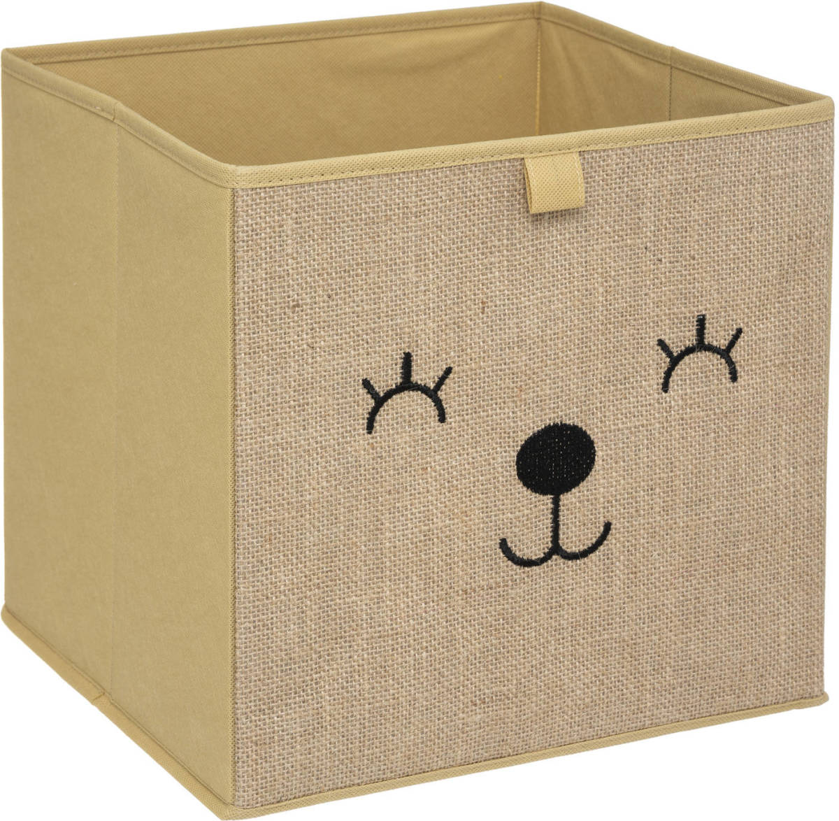 Atmosphera Opbergmand/kastmand beer - voor kinderen - karton/kunststof - bruin - 30 x 30 cm - Opbergmanden
