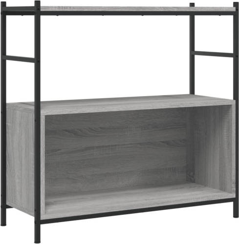 VidaXL Boekenrek 80x30x78,5 cm bewerkt hout en ijzer grijs sonoma