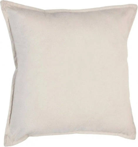 Atmosphera Bank/sierkussens huiskamer Sophia - 45 x 45 cm - Ivoor wit - polyester - met rits - Sierkussens