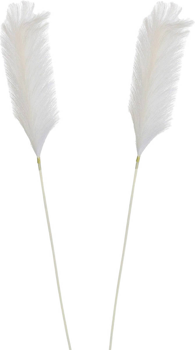 Mica Decorations pluimgras losse steel/tak - 2x - wit - 104 cm - decoratie kunst pluimen - Kunstplanten
