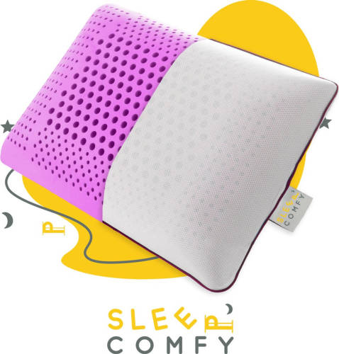 Sleep Comfy - Aromatherapie Serie Lavendel - Traagschuim Hoofdkussen - Met Lavendel Kussenspray 60x40x16 cm