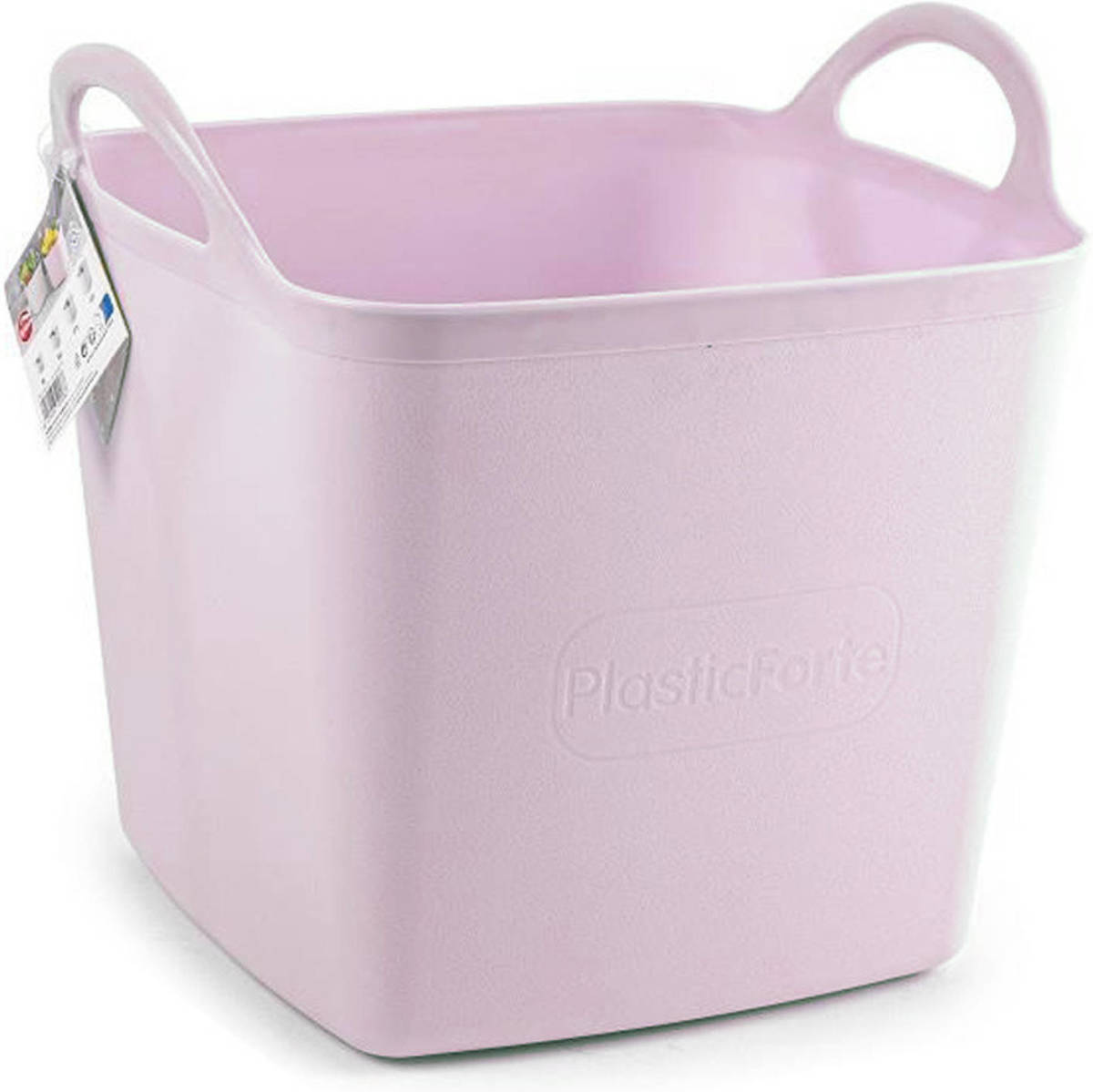 Forte Plastics PlasticForte Kuip/emmer/wasmand - flexibel - roze - 43 liter - vierkant - kunststof - Wasmanden