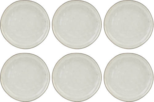 OTIX Dinerborden - Bordenset 6 Persoons - Beige - 26,5cm - Keramiek - LILY