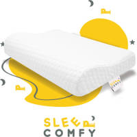 Sleep Comfy - Traagschuim Hoofdkussen - Geschikt voor rug-, zij-en buikslapers - Neksteun Kussen-M 57x37x10/7 cm