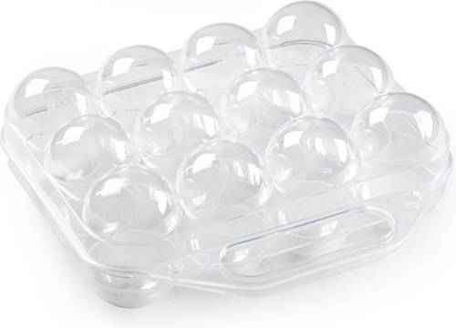 Forte Plastics Eierdoos - koelkast organizer eierhouder - 12 eieren - transparant - kunststof - 20 x 19 cm - Vershoudbakjes