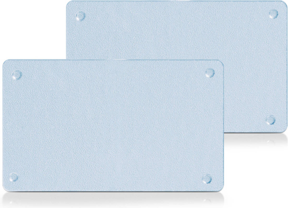 Zeller snijplanken - set 2x - met siliconen voetjes - glas - 25 x 15 cm - Snijplanken